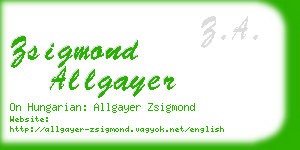 zsigmond allgayer business card